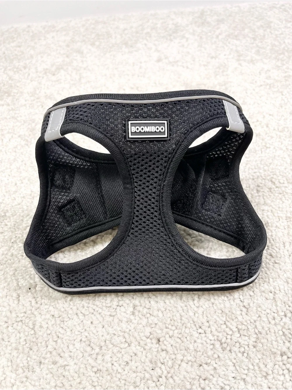 Boomiboo Black Mesh Dog Harness Size Small Chest 14” - 16” Reflective Strips